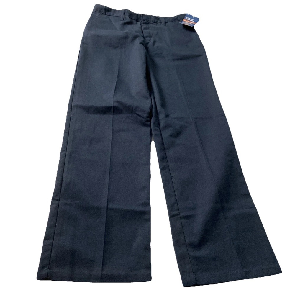 Dickies Boys Flat Front Pants Navy Blue Size 20 Classic Fit Straight Leg NEW
